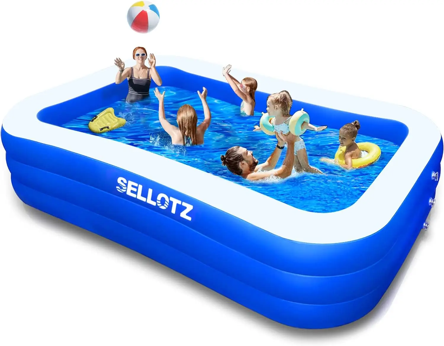 

Inflatable Pool for Kids and Adults, 120" X 72" X 22" Oversized Thickened Family Swimming Pool for Toddlers, Outdoor, Garden