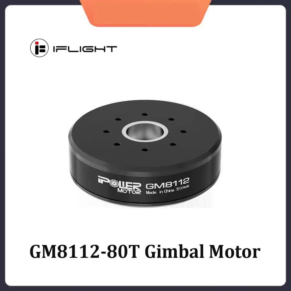 

iFlight IPower GM8112 90T Brushless Gimbal Motor Hollow Shaft 22mm with AS5048A Encoder Compatible for 5-6kg Camera