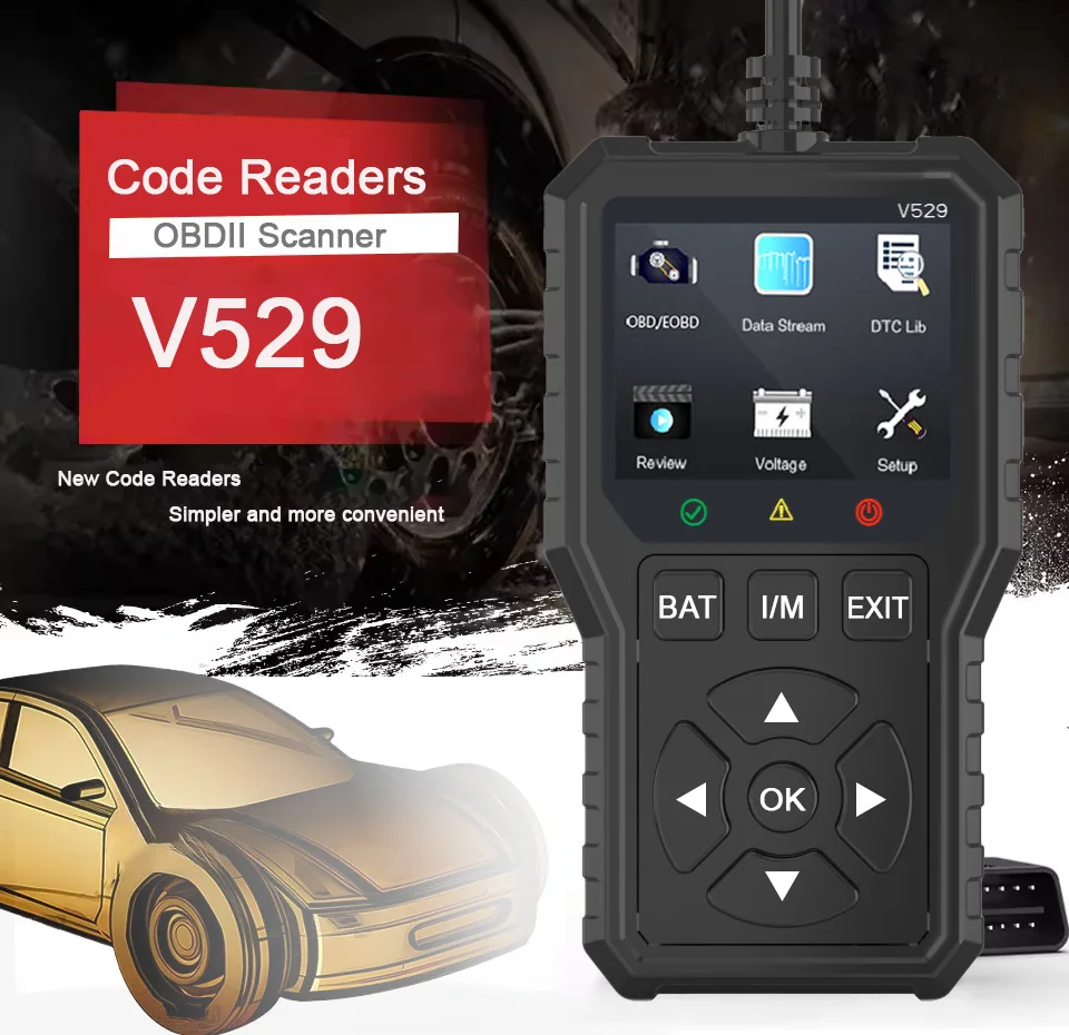 OBD2 Scanner V529 Diagnostic Tool Code Reader Full OBDII Diagnostic Battery Voltage Test Real time Data Code Reader