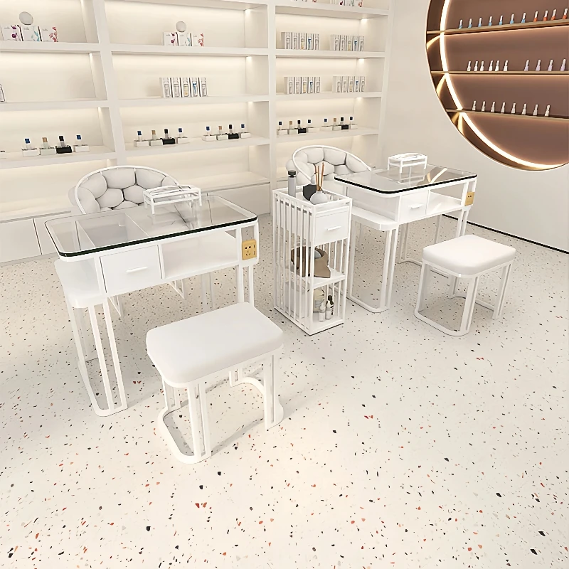 Mesa De salón De recepción, Mesa para manicura, profesional, portátil, rosa, Tech, Mesa, manicura, diseño De uñas, muebles para el cabello 2024 De Canto