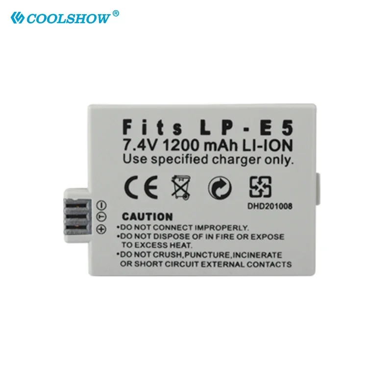 LP-E5 LP E5 Battery Charger For CANON EOS 450D 500D 1000D KissX3 KissX2, Kiss F Rebel T1i Rebel XS XSi Camera 1200mAh Batteries