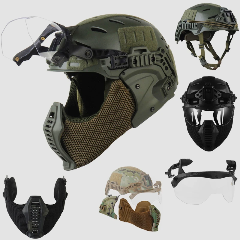 Casco integral Airsoft Wendy con máscara extraíble y gafas tácticas - imagen 3