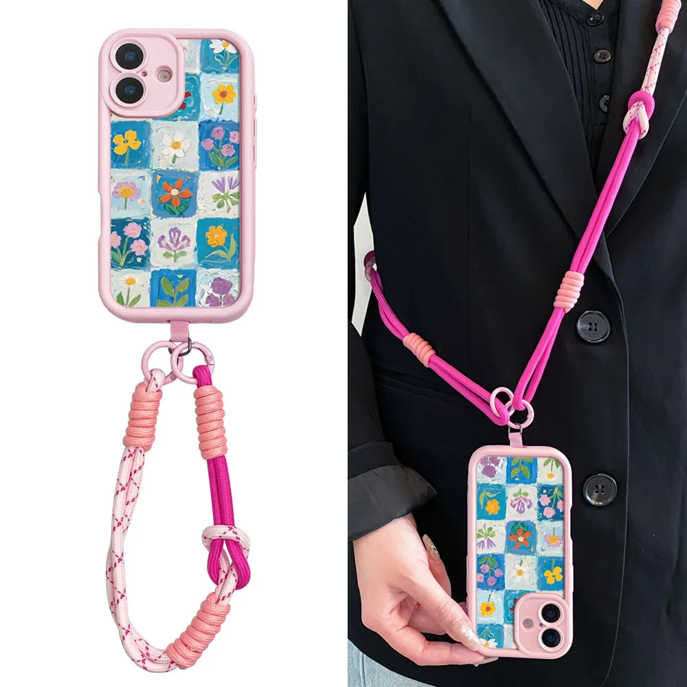 2025 الأزهار Crossbody الحبل CaseForXiaomi Poco X6 F6 M6 F7 X7 M7 F5 X5 X3 M3 ProC55 C50 C51 C65 C75 C71 المعصم سلسلة غطاء الهاتف #3