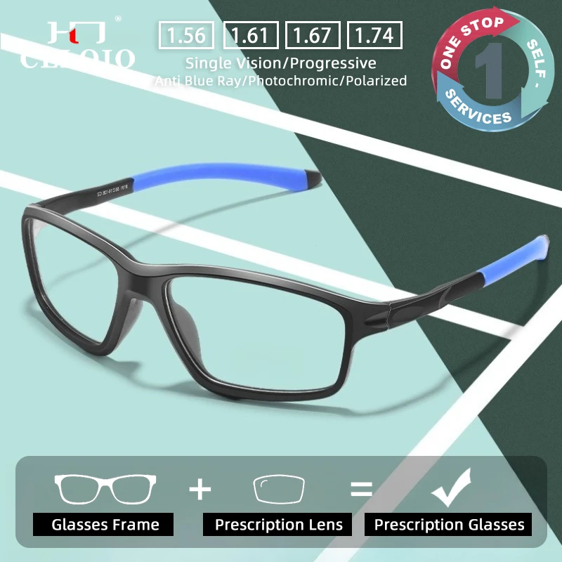CLLOIO Casual Style Anti-Falling Sports Prescription Myopia Glasses For Tennis Basketball Cycling Progressive Reading Glasses