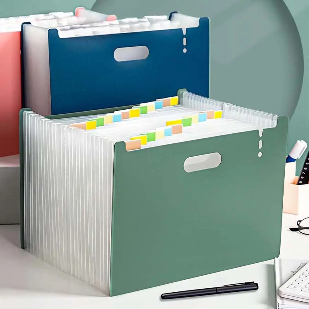 

Stationery Supplies With Label Card A4 Data Storage Bag Folder Paper Organizer Multi-layer Standing Paper Vertical Organ Bag