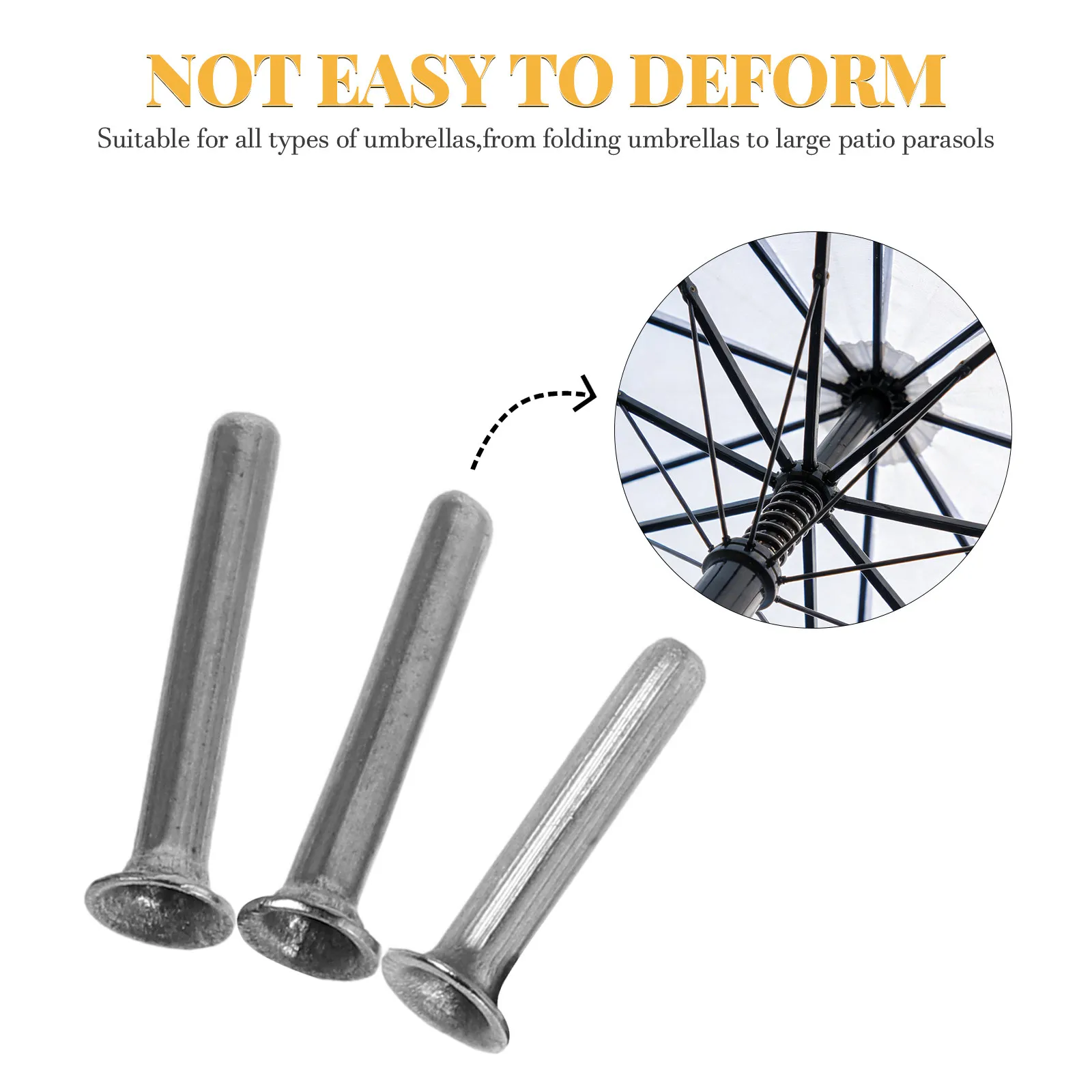 15Pcs Umbrella Repair Rivets Metal Pins Rib Joint Rivet Replacement DIY Umbrella Frame Connector Fix Kit for Folding and