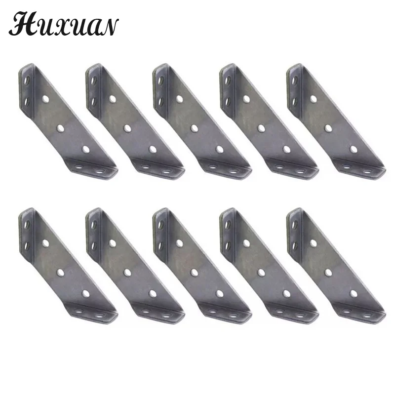 

10pcs Universal Furniture Corner Connector Stainless Steel Small Universal Corner Code Fastener Triangular Support Furniture