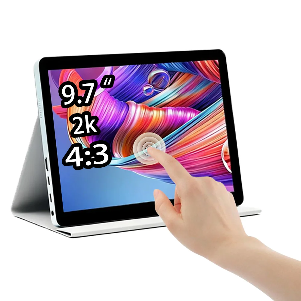 9.7-inch 2K Touchscreen Portable Monitor  LED IPS 4:3 for Laptop XBox PS4 / 5 Switch Windows PC Game Display
