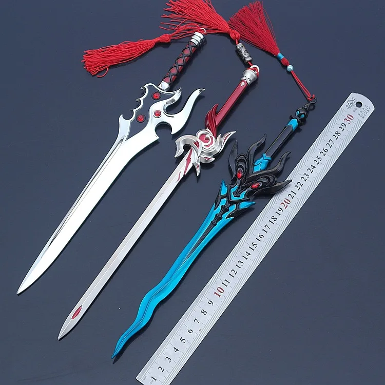 30 cm/11.81 pollici Honor Arma Li Bai Qinglian Spada Fengqiu Huang Spada Grande Modello In Lega Uncut Ornamento Collezione Regalo Giocattolo per il Ragazzo