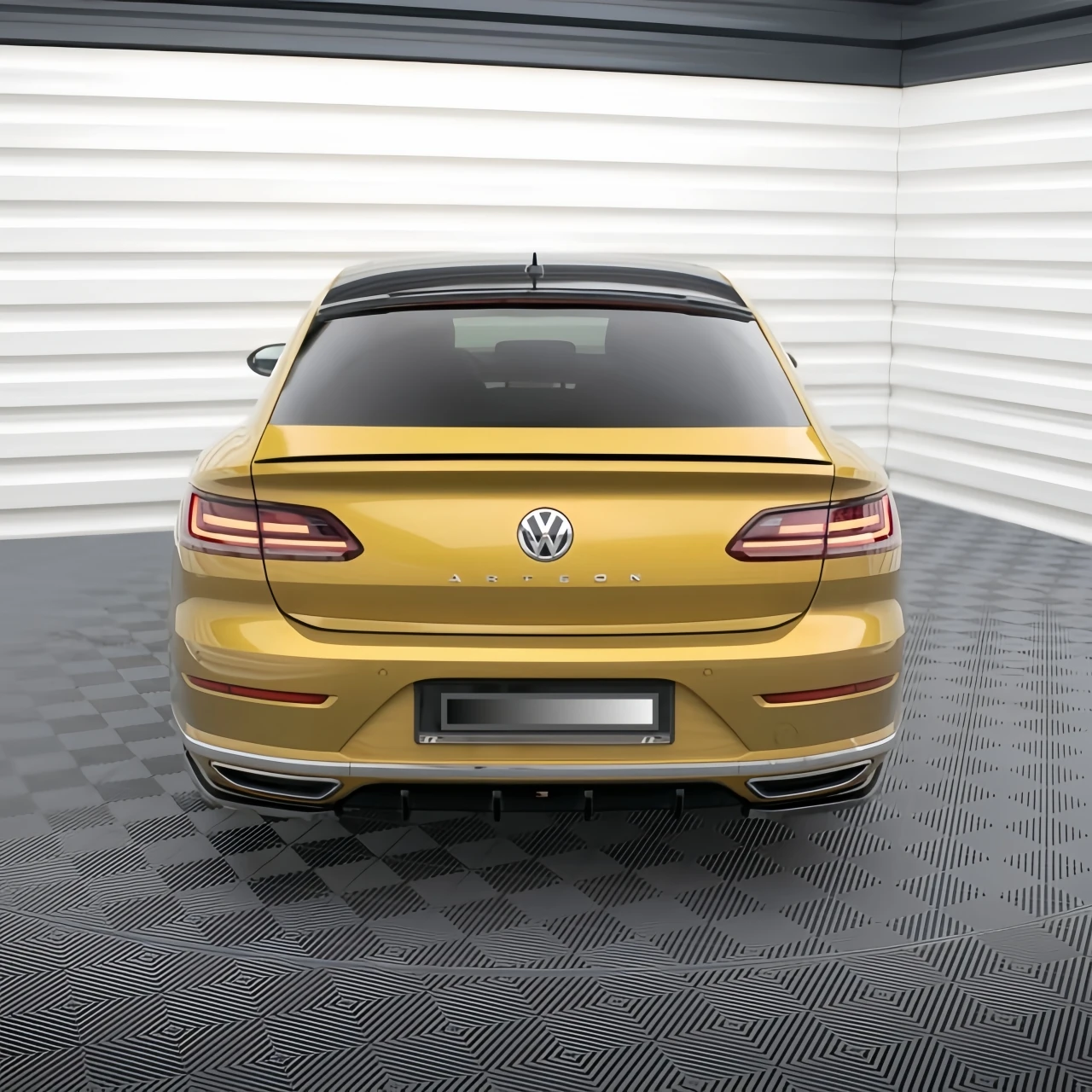 ماكستون نمط لمعان أسود المصد الخلفي الناشر الجانب الفاصل حامي ل Volkswagen Arteon R-Line 2018 + الستارة الخلفية Bodykits