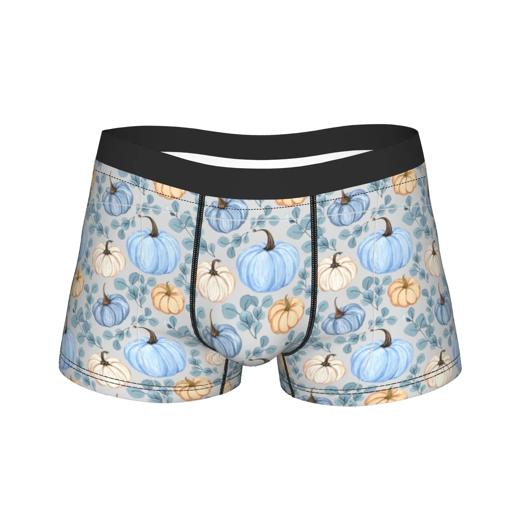 Men's Cartoon Halloween Ghost Pumpkin Long Underwear  Novelty Boxer Briefs Shorts Panties Male Soft Underpants M-XXL