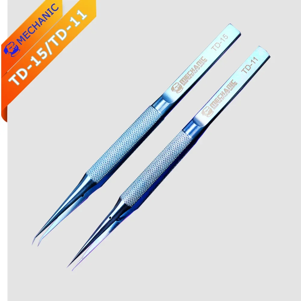 

Tweezers MECHANIC TD-11 TD-15 Titanium Alloy Clip for Mobile Phone Flying Line Fingerprint Flying Line Tin Planting Repair Tool