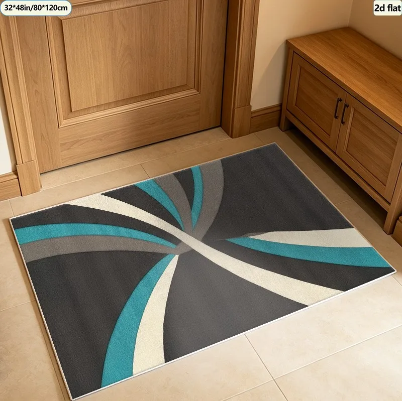Modern Curved Striped Geometric Carpet, Stylish Carpet, Suitable for Living Room, Bedroom, Office, Home Decoration - AliExpress 15 6