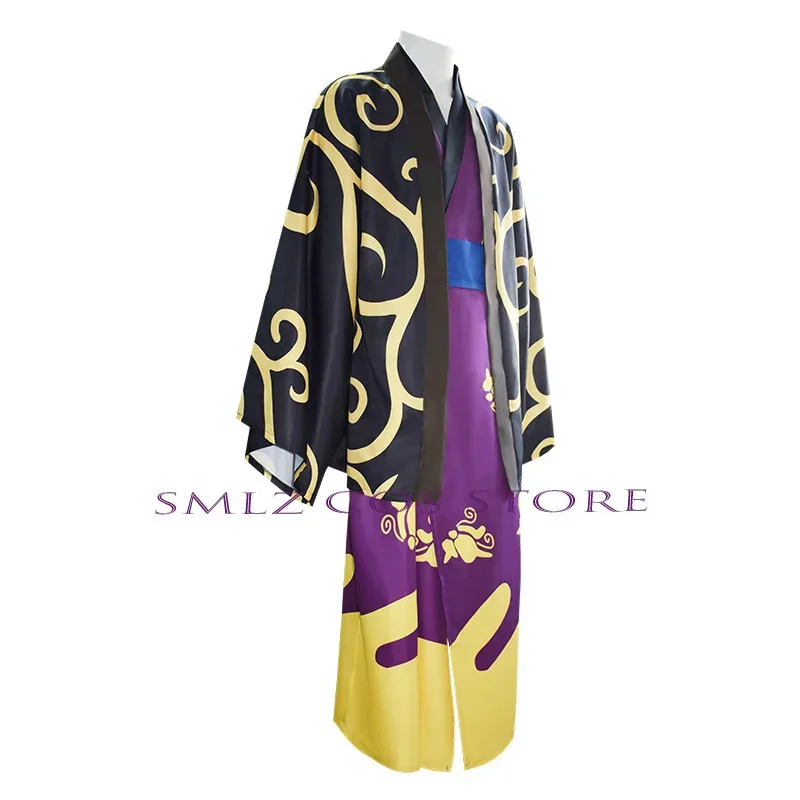 

❤❤2025 Anime GinTama Costume Shinsuke Takasugi Cosplay Uniform Kimono Cloak Wig Set Halloween Party for Woman Men New ★☆