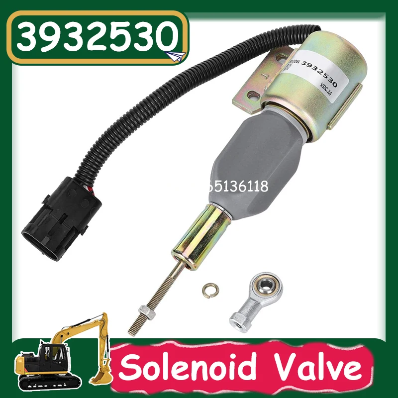 

3932530 Fuel Shut Off Solenoid SA-4756 24V for Excavator 5.9L 4BT 6BT Engine Flameout Solenoid Valve