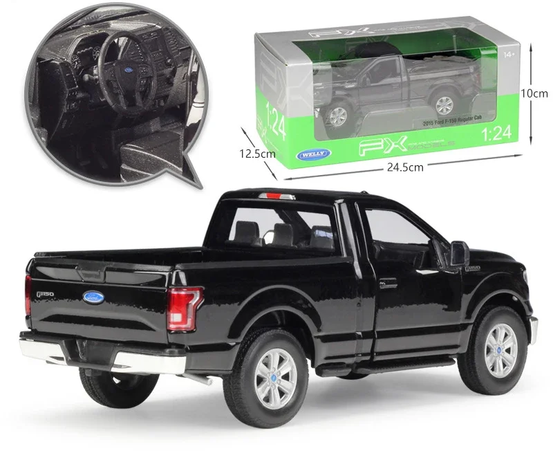 WELLY 1:24 Scale Metal Classic 2015 Ford F-150 Regular Cab Model Car Truck Diecast Vehicle Alloy Toy Car For Children Collection