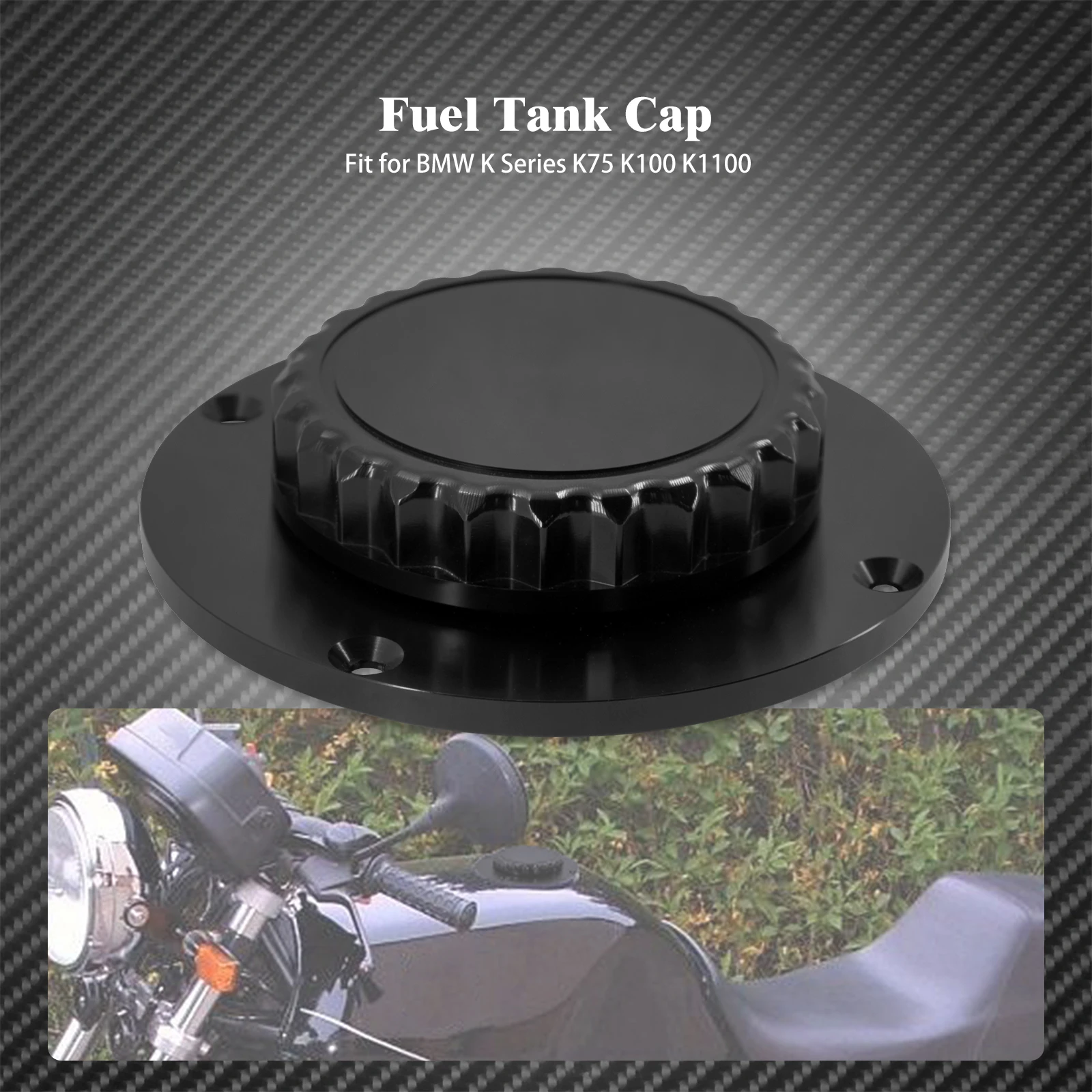Motorcycle Fuel Tank Cap CNC Oil Cap Fuel Petrol Black Chrome Gas Tank Cover For BMW K Series K75 K100 K1100 Protector Cover