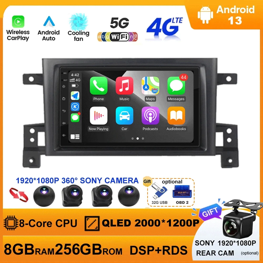 

7 inch Android 13 For Suzuki Grand Vitara 3 2005-2012 2013 2015 2 Din Car Radio Stereo Multimedia Video Player Navigaion Carplay