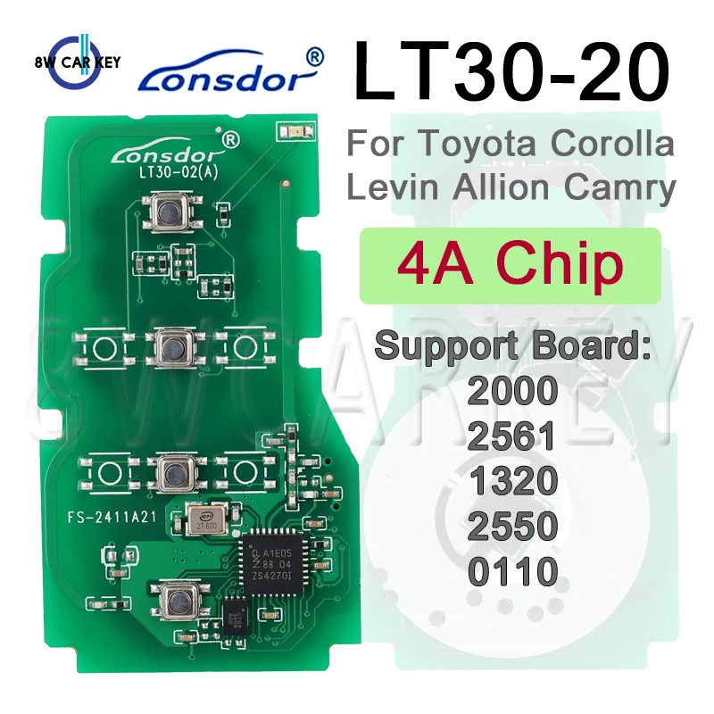 LT30-02 PCB Lonsdor Kunci Mobil Remote Universal untuk Toyota Corolla Levin Allion Camry Bekerja dengan KH100 + K518 Seri 312.09/314.35MHz