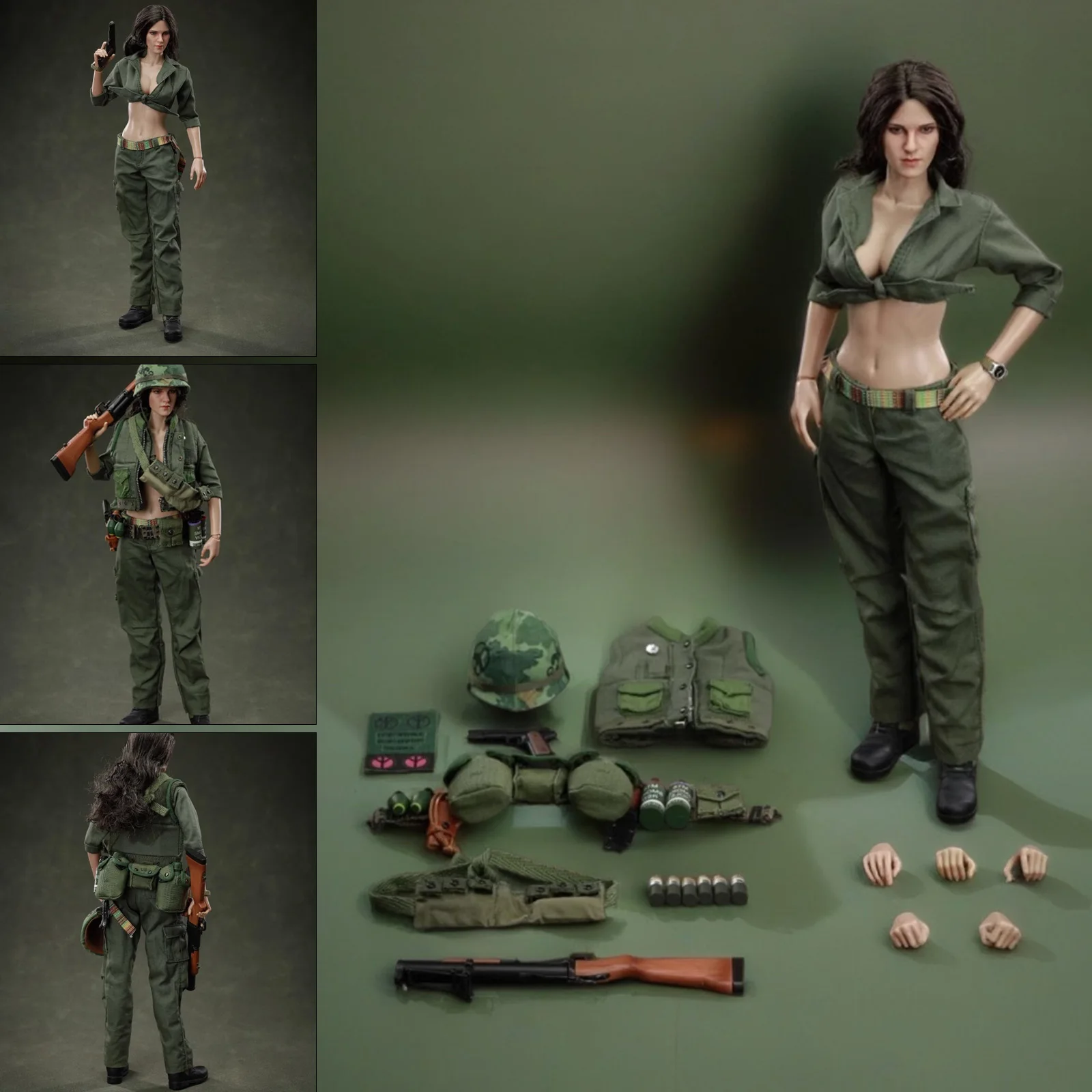 Figurka żołnierza w skali 1/6 z wojny w Wietnamie - 12-calowy kolekcjonerski zestaw modeli wojskowych z mundurem i wyposażeniem Prezent dla kolekcjonerów