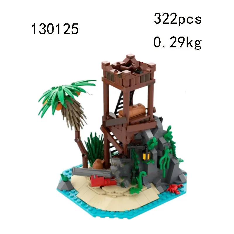 Tour de garde architecturale créative MOC-132476 130125, blocs de construction d'assemblage de petites particules, ensemble cadeau de modèle de jouet éducatif ou