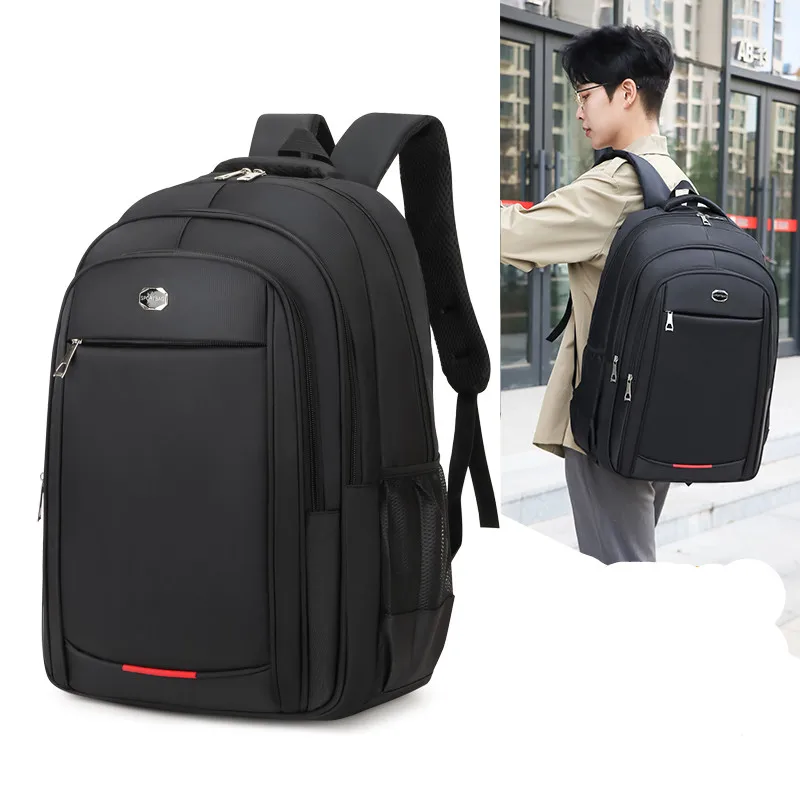 Large-capacity Student School Bag Casual Solid Color Backpack Oxford Men Commerce 2024 New Backpack Multi-functional Simple Bags