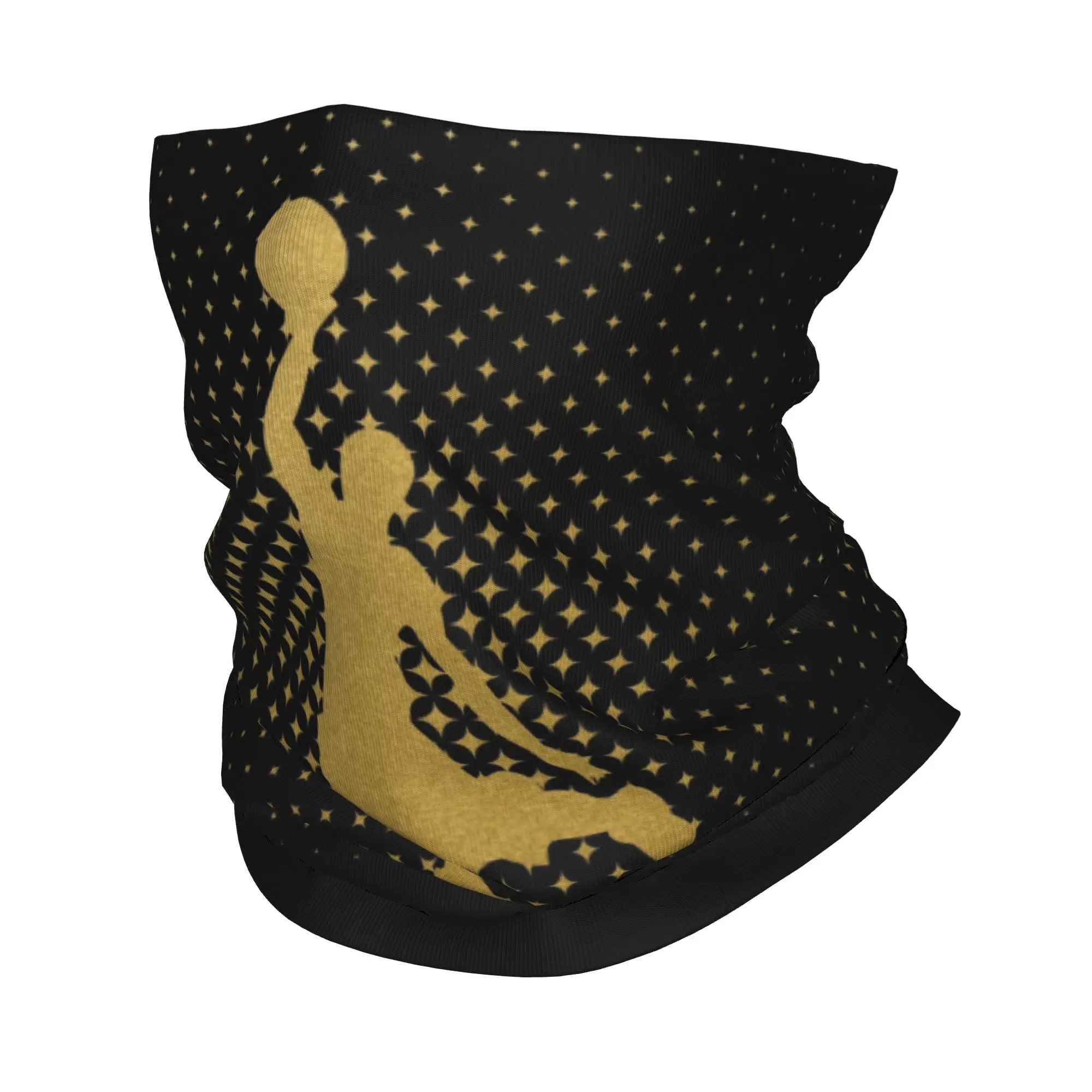 Custom Golden Basketball Player Bandana Neck Gaiter Windproof Face Scarf Cover Women Men Sports Lover Headband Tube Balaclava