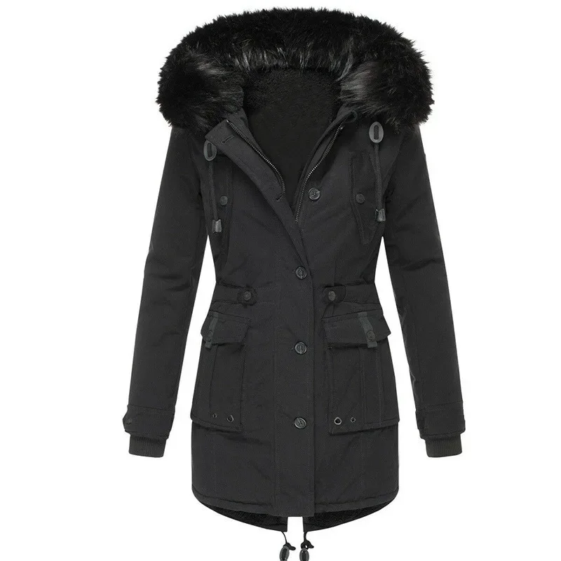 

Warm Comfortable Chinese Brand Clothing Thickened Fleece Winter Cotton Coat Overcoat Long Sleeve Women's Padded Jacket