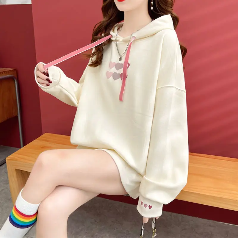 Mode coréenne Baggy femme hauts à capuche printemps et automne vêtements d'extérieur en Promotion nouveauté Emo Kpop sweat à capuche pour les femmes