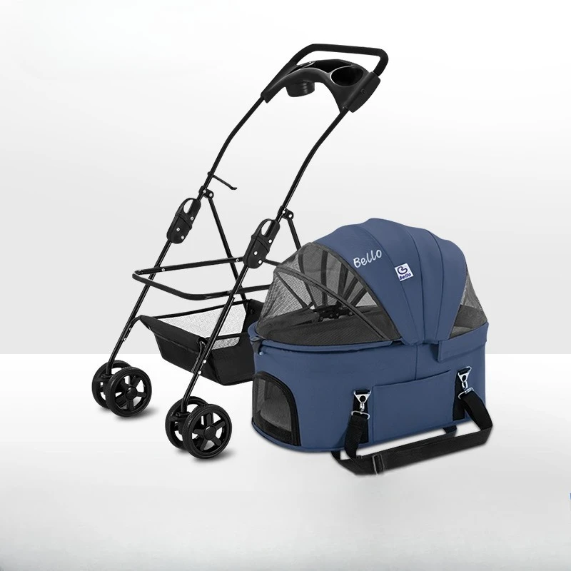 

Universal Pet Stroller with Swivel Wheels Detachable Carrier for Cats and Dogs