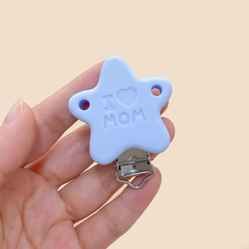 10pcs Silicone Pacifier Chain Clips DIY Baby Teething Toys Teether Clips Necklace Bead Tool Nurs Gift Nipple Chain Accessories