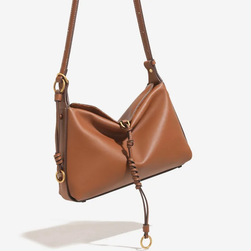 

style 2026 new echo hobo bag, vegetable tanned leather texture women's bag, single shoulder crossbody bag, underarm dumpling bag