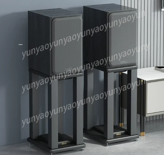 Professional Speaker Tripod, Audio Bracket, Desktop Audio and Video Room, Metal and Wood Surround Speakers, Floor Shock Absorber