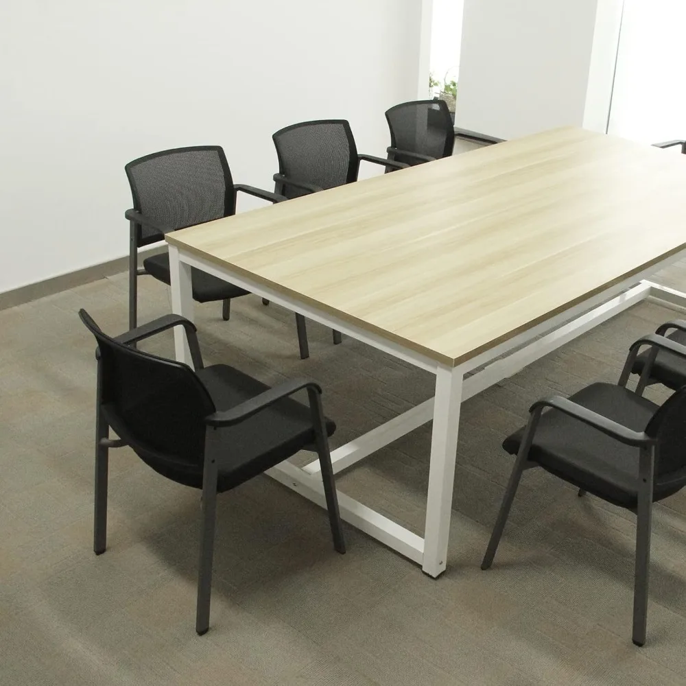 

Guest Reception Stacking Office Chairs with Arm, Mesh Back Waiting Room Chair with Upholstered Fabric Seat and Ergonomic Lumbar