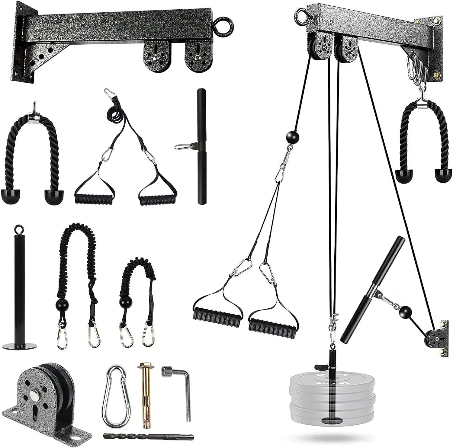 Popular Wall Pull Down Set Gym Multi Functional Pulley Heavy Duty Pull up Bar Adjustable Fitness Accessories Gym Cable System