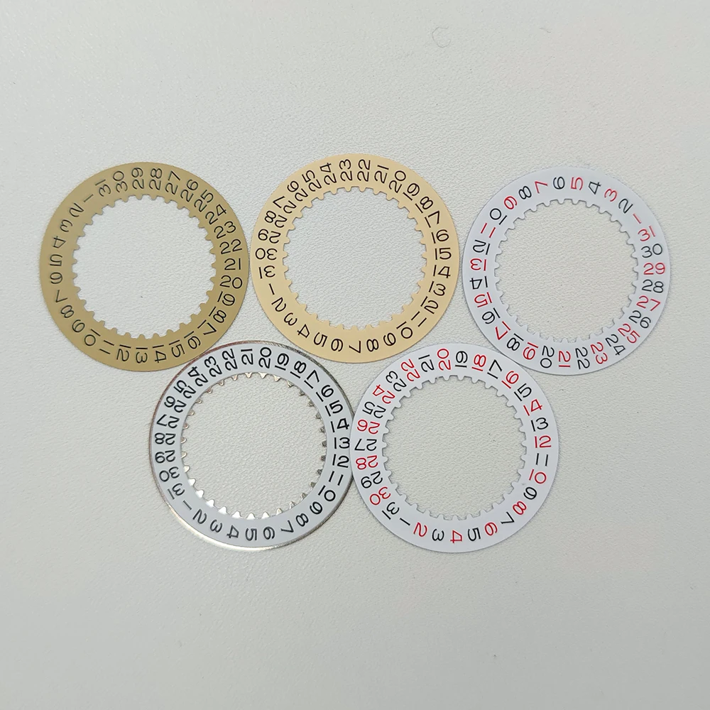 Super Mod 3135 Datewheel Parts Fit to Shanghai Series VR-3135 Mechanical Movement Gold/White Black-Red Text Disc Wheel 3H