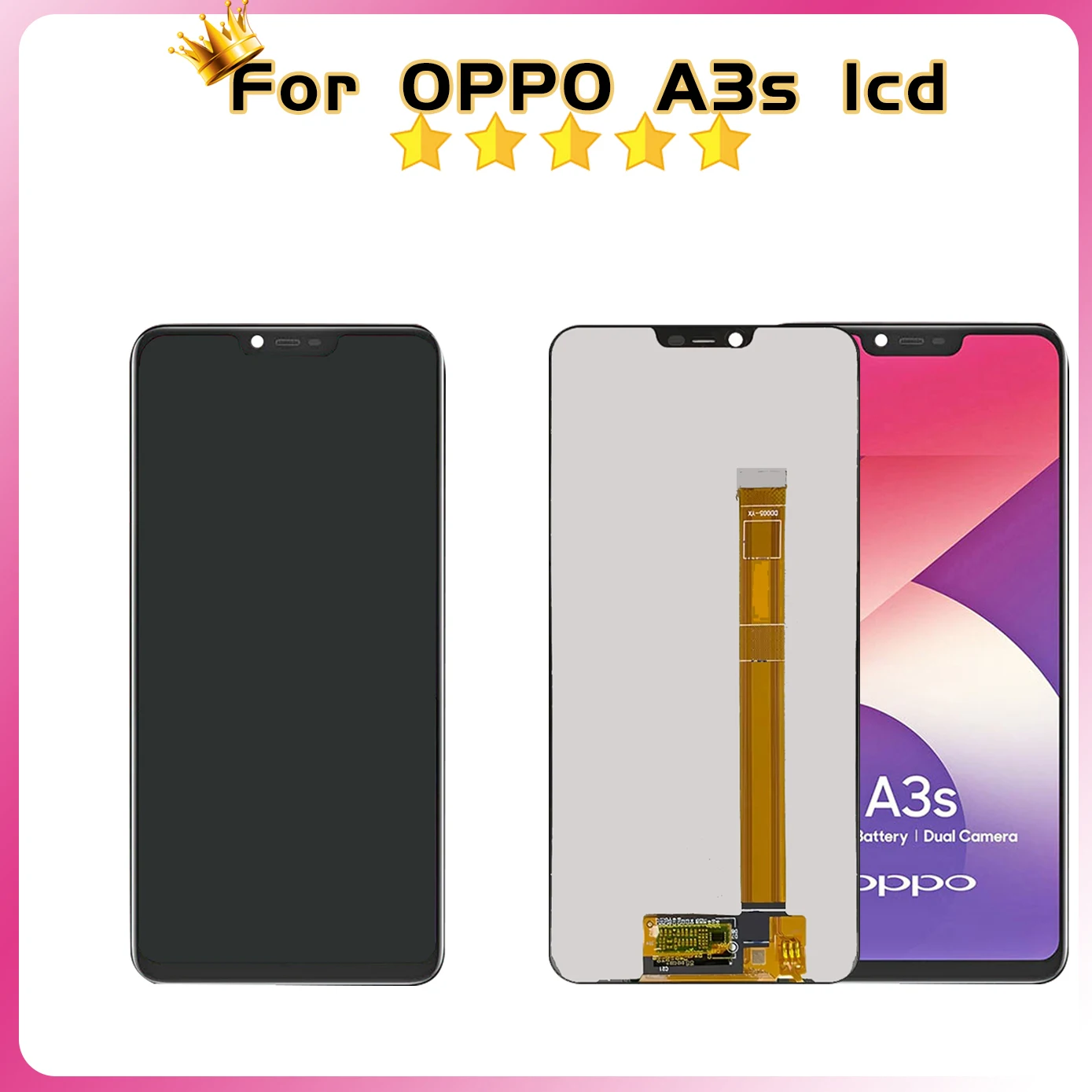 6.2\'\' LCD For OPPO A3S CPH1803 CPH1853 LCD Display Touch Panel Sensor For OPPO A3s Screen No/With Frame  Digitizer Assembly