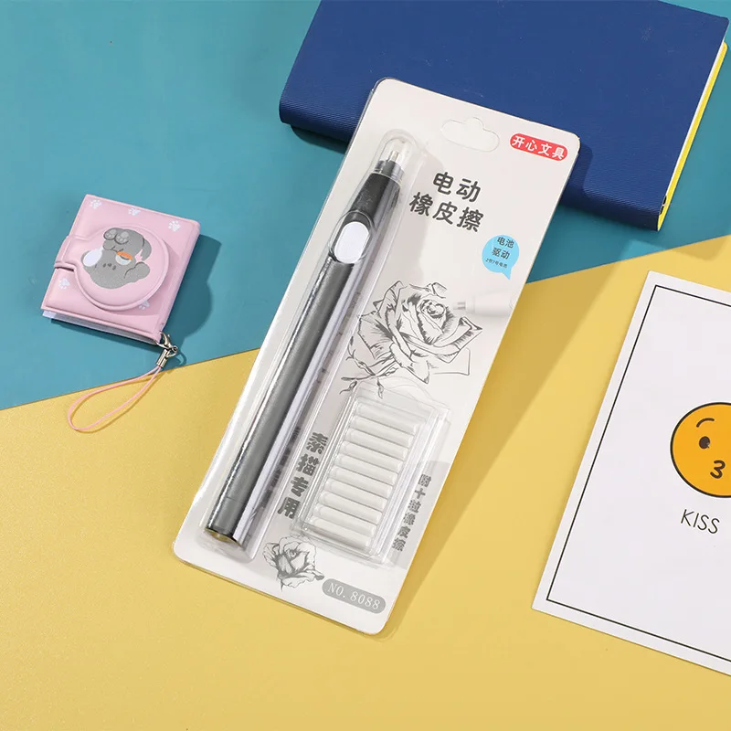 ممحاة مطاطية كهربائية قابلة للتعديل مع عبوات مطاطية طاقة البطارية لرسم الرسم ومحو لوازم القرطاسية المدرسية