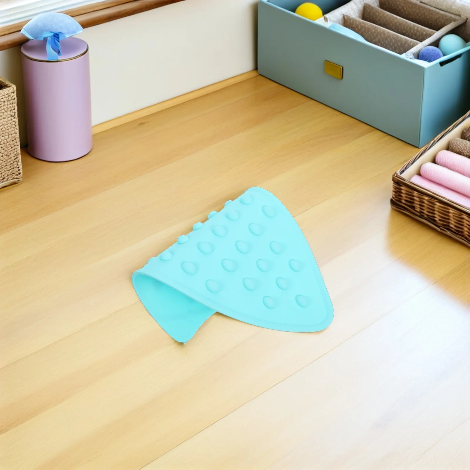 

Silicone Iron Pad Heat Resistant Mat for Table Top Folding Ironing Portable Protector Sky-blue Rest