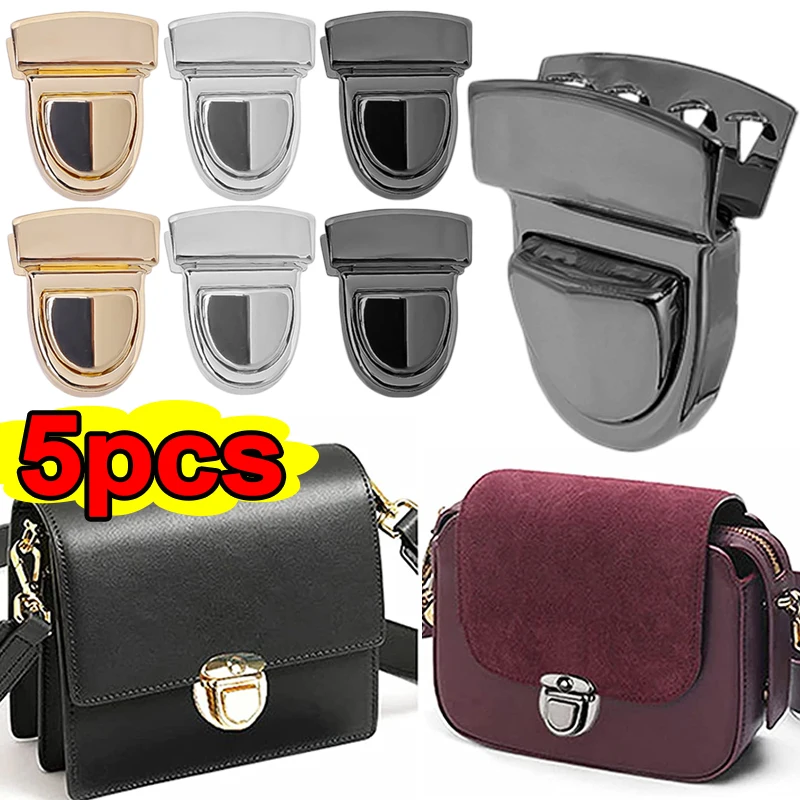 

5pcs Metal Locks Bag Clasp Catch Buckles for Handbags Shoulder Bags Purse Totes Closures Snap Clasps DIY Craft Bag Accessories