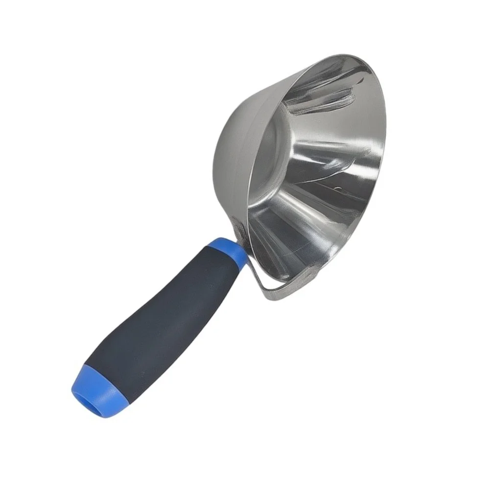 Stainless Steel Handled Ash Scoop With Ergonomic=Grip For Cement=Mortar Mixing Large Capacity Rust For Proof Tool For DIY