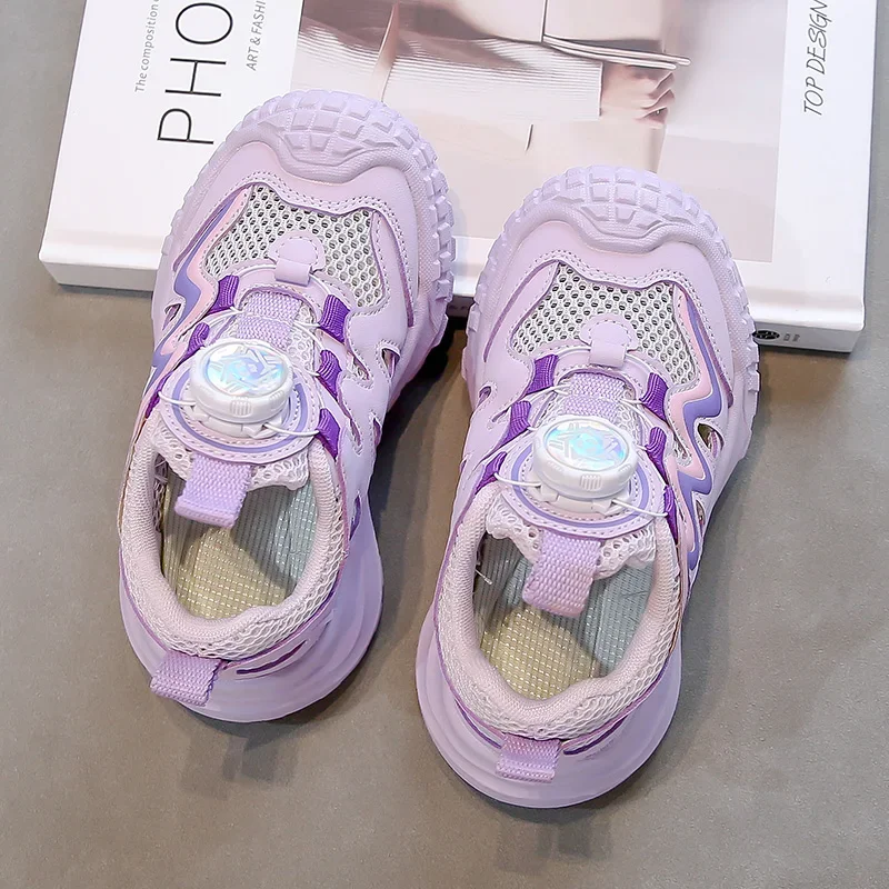 

Children Casual Sneakers for Girls 2025 Summer New Fashion Korean Style Soft Bottom Anti-slippery Versatile Trend Air-mesh Shoes