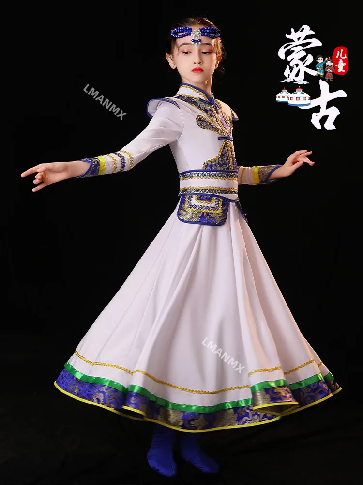 Stroje do mongolskich tańców dla dzieci, stroje mongolskie, stroje etniczne, mongolskie szaty