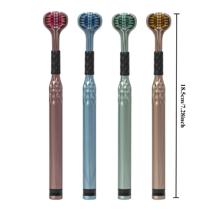 4PCS/2PCS - Three Sided Soft Bristled Toothbrush - Adult Household Cleaning and Gingival Protection Advanced Toothbrush