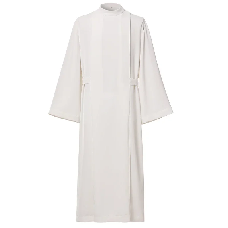 

Priest Front Wrap ALB Catholic Church Garment White Pulpit Pastor Robe