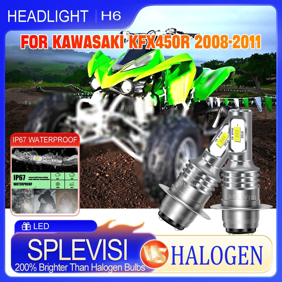 

Night Driving Safety Weatherproof & Shockproof Build 6000K LED H6 motorcycle Headlight For Kawasaki KFX450R 2008 2009 2010 2011