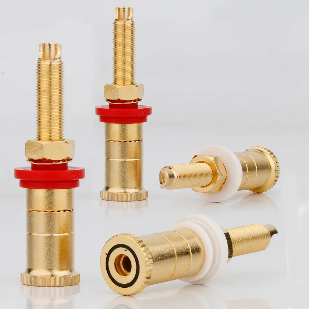 

Speaker/amplifier Terminals Binding Post BP1114 4 pcs HI-END Gold Plated Copper Connector HIFI Audio DIY