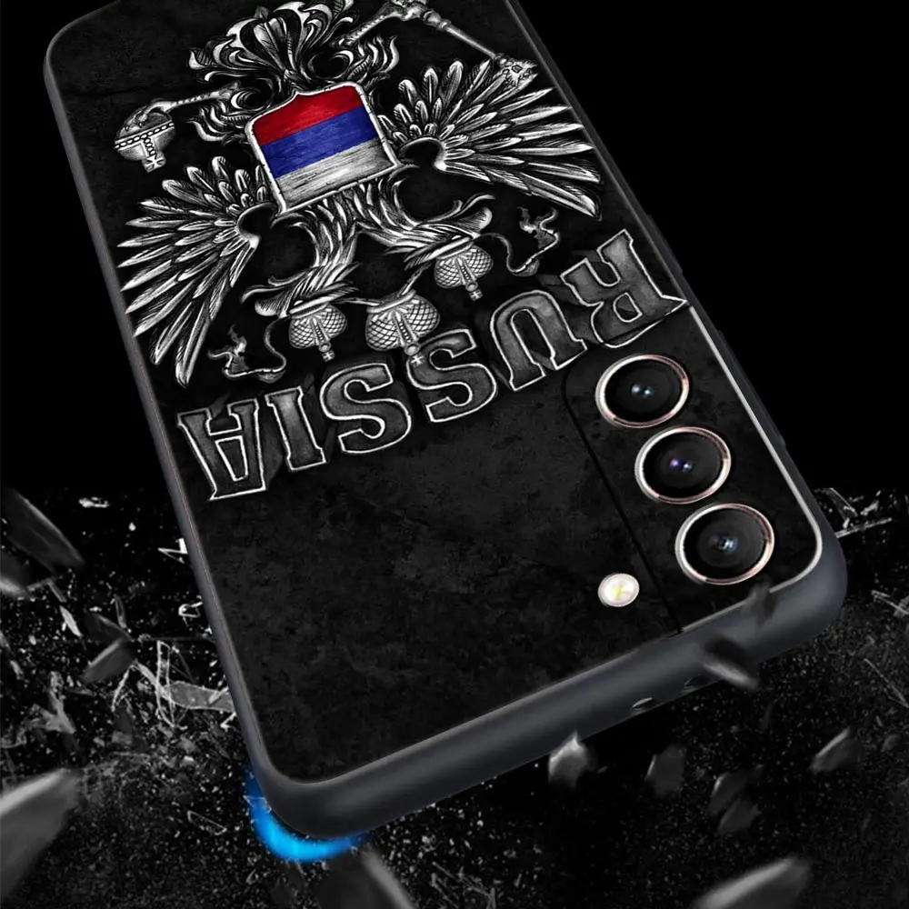 Russia Russian Flags Emblem Phone Case For Samsung Galaxy S23 S24 S22 S21 S20 FE Ultra 5G S10 S10E S9 S8 Plus Silicone Cover