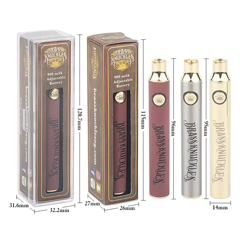 E-Cigarettes Vape Pen BK 900mAh Preheat VV Adjustable Voltage Battery for 510 Thread Thick Oil Cartridge Carts E-Cig Vaporizer