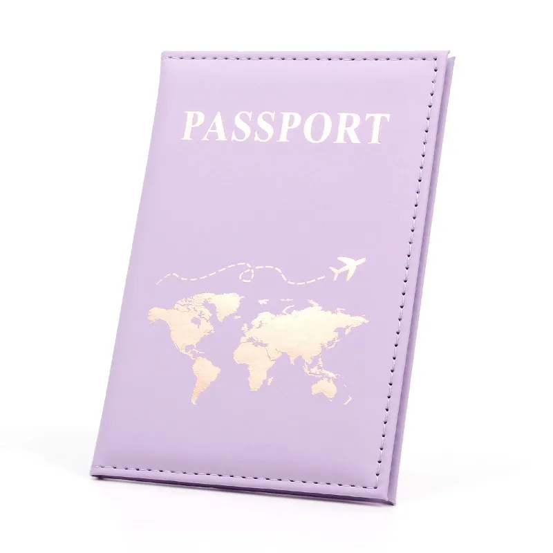 Funda protectora para pasaporte de piel sintética para hombre y mujer, bolsa de viaje a la moda para tarjetas de visita, con nombre de identificación, 1 piezas